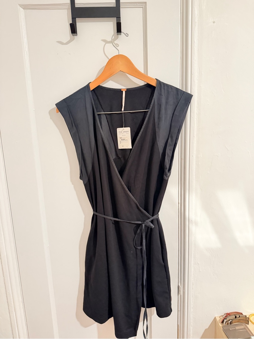 Black Wrap Dress with Tie Waist